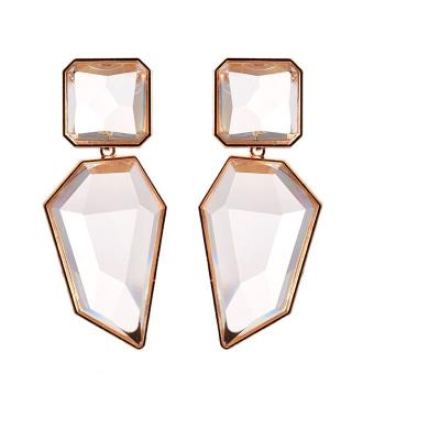 China Hot Sale TRENDY Acrylic Geometric Stone Crystal Drop Earring Dangle Jewelry Amazon Statement Earrings For Women for sale