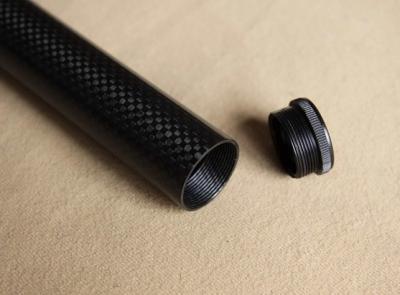 China Internal/outer screw thread  CNC 3k carbon fiber tube with accessory from China factory for sale