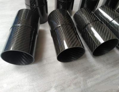 China 5.394 inch  1.7mm thick convex outer 3K twill inner 3K twill carbon fibre tubing  CF Tube for  air intake systems for sale