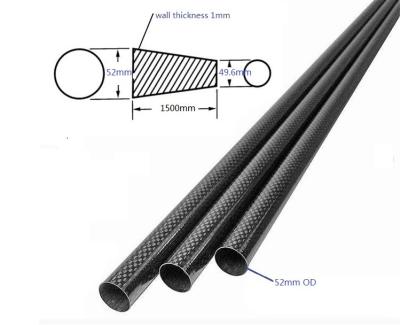 China 1.5 meter length taper carbon fiber  gutter vacuum cleaning pole for gutter cleaning clearing for sale