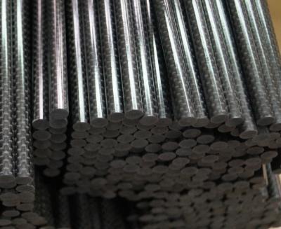 China 6~40mm diameter  pultruded  carbon fiber solid rod  with 3K plain/twill surface pultrusion carbon rod for sale