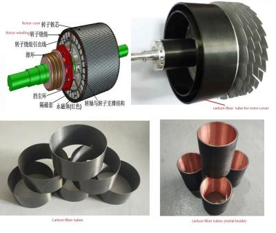 China carbon fiber  sleeve  CFRP composite sleeve for electric rotors and generators  high-speed permanent magnet machine for sale