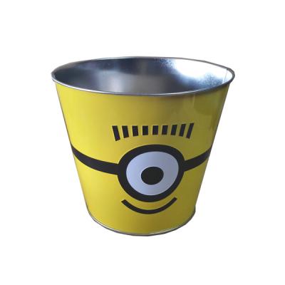 China Pack Tin Bucket Popcorn Tin Box Metal Tinplate Food Grade Material OEM CMYK/Pantone CN Large; GUA HORIZONTAL PLAN for sale