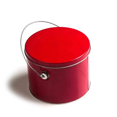 China Decorative Round Cookie Christmas Cookie Tin Box With Handle / Wholesale Round Tin for sale