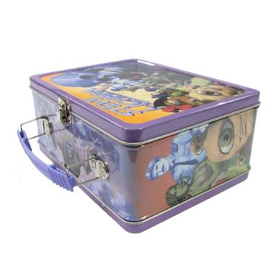 China Recycled Metal Tin Lunch Box With Materials Handle for sale