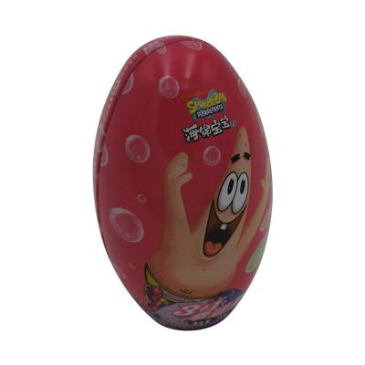 China Recycled Materials Custom Egg Shape Metal Tin Box For Chocolate for sale