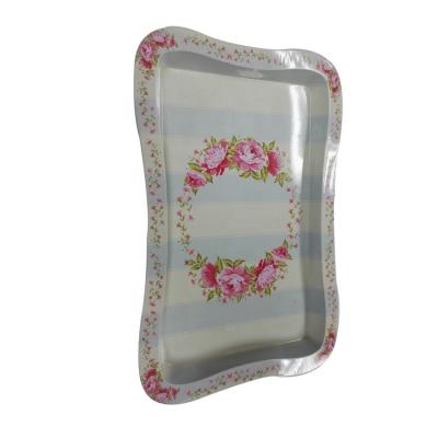 China Repurposed Materials Custom Rectangular Tin Tray, Rolling Tin Tray, Tin Serving Tray for sale