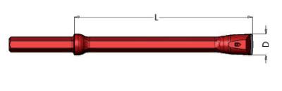 China long life service Cross  & chisel type hexagonal shank 22*108mm integral drill rods for sale