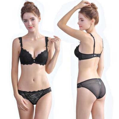 China Breathable Breathable Lace Bra Set Lift Up Thick Transparent Bra Women Gathering Sexy Panties Underwear Women for sale