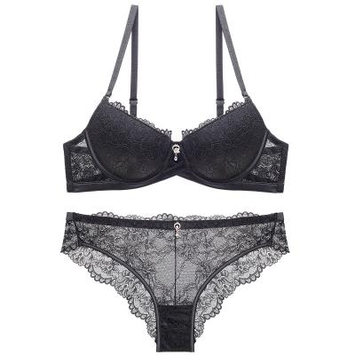 China Girls Breathable Breathable Underwear Set Lace Bra Panties Lingerie Women Lift Up Bralette Young Ladies Padded Sexy Hot &Brief Set for sale