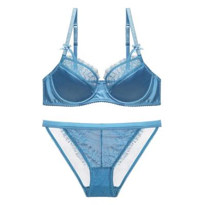 China New Fashion Luxury QUICK DRY QUICK DRY aaPush up bra set women sexy lace satin shiny bra and panty set ladies elegent underwear cup than thin ABCD spot for sale