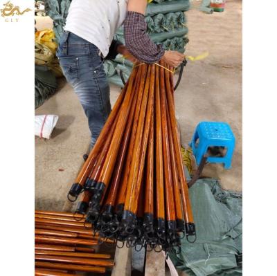 China Hot Sales Long Straight Broom Eucalyptus Wood Strong And Durable Wooden Handle for sale