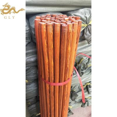 China Sustainable Chinese Wooden 120*2.2cm PVC Coated Flat Broom Handle for sale