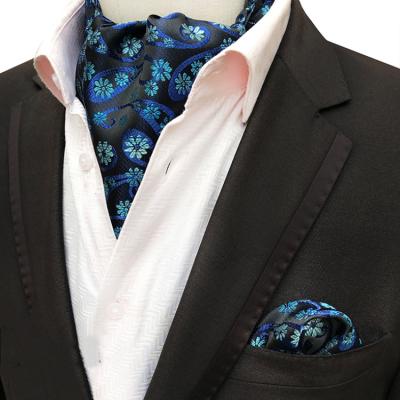 China Paisley Folard Classic Casual Fashion Men's Tie Neckerchief Polyester Handkerchief For Men Jacquard Woven Handkerchief Set for sale