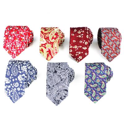 China Wholesale Casual Floral Ties Cotton Casual Ties Printed Tie Set Gift Box for sale