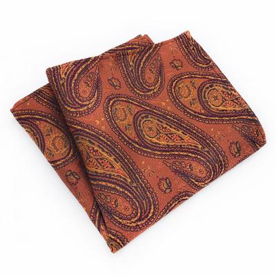 China Custom Silk Handkerchief Luxury Cotton Muslin Men's Pocket Squares For Men's Paisley Handkerchief Cotton Handkerchief 25*25cm for sale