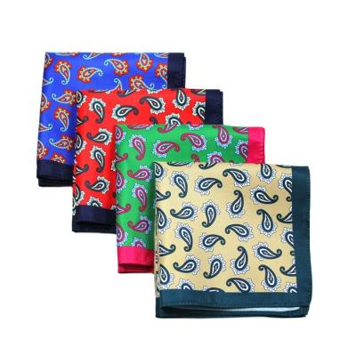 China Latest Style 100% Printed Silk Men's Pocket Square for sale