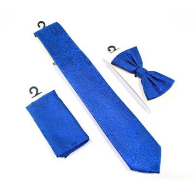 China Wholesale Mens Polyester Jacquard Handkerchief Gentlemen's Tie and Pocket Square Set for sale