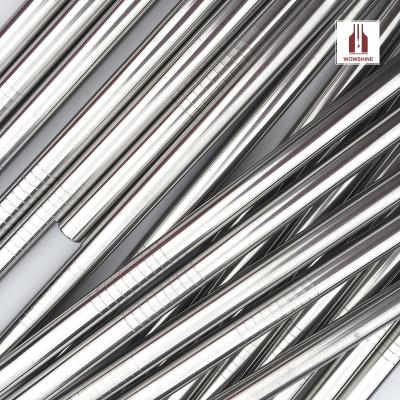 China Sustainable Factory Online Wholesale Stainless Steel 304 Drinking Straws 8mm*215mm Thickness 0.55mm Ready To Ship for sale