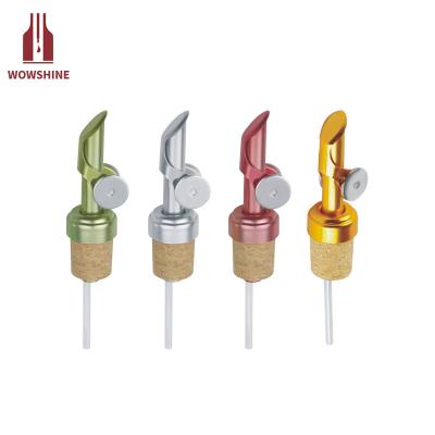 China Food Grade Sustainable Aluminum Bottle Pourer Colorful Safe Cork for sale