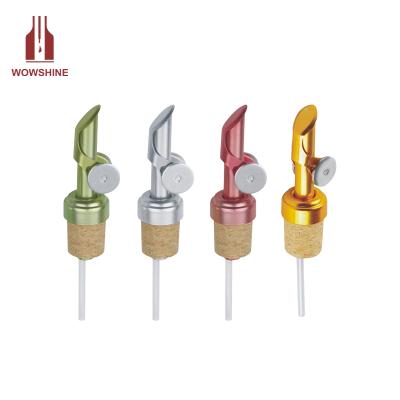 China Hot selling item sustainable aluminum wine pourer cork in green for sale