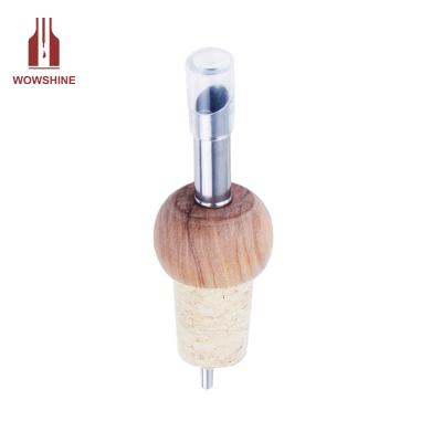 China Sustainable Developed New Wine Pourer With Natural Cork 304 Stainless Steel for sale