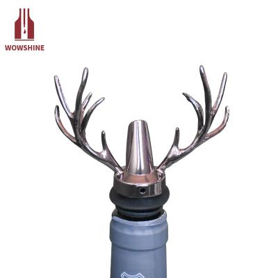 China Wholesale Custom Viable Male Head Wine Bottle Zinc Alloy Pourer In Brown Color for sale