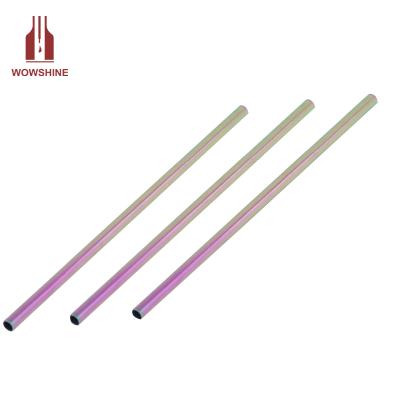 China Sustainable Colorful Stainless Steel Drinking Straws 8mm*242mm Thickness 0.55mm for sale