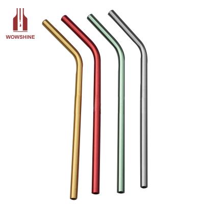 China New viable color green/gold/red/silver aluminum drinking straws hotselling 215mm*8mm for sale