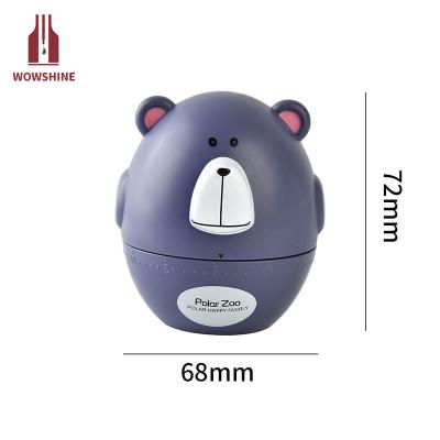 China Wowshine Sustainable 60-Minute Cartoon Countdown Kitchen Cooking Timer Mechanical Alarm Clock Cute BEAR and COW Shape for sale