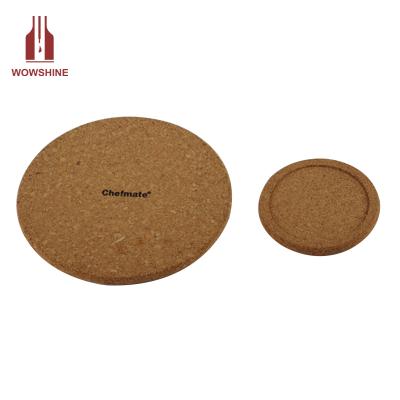 China Sustainable High Quality Cork Pot Holder Diameter 18cm Thickness 1cm for sale