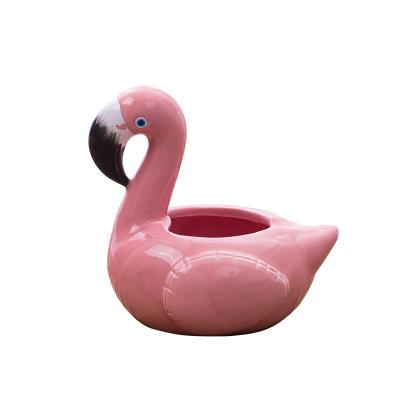 China Europe Ceramic Cartoon Flamingo Ashtray Creative Cute Living Room Decoration for sale