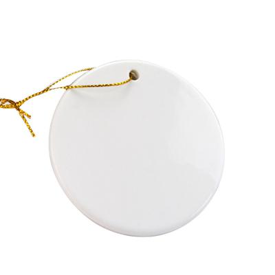 China Ceramic Round White Christmas Decoration Christamas Christmas Plate Hanging Hanging Ornaments for sale