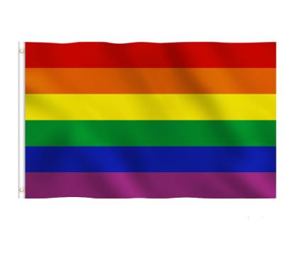 China Vivid Color 3x5 ft 210D Rainbow Flag Embroidered Pride Flag for sale