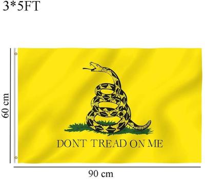 China STEAL Don't Tread On Me Flag 3x5 Ft Flag For Durable Display - Yellow Rattle Snake Weather Proof Design 100% Polyester Wrapped for sale