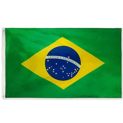 China Decorarion 3x5ft Brazil Fast Delivery 100D World Cup Country Flags 2022 Polyester Printed National Flag Brazil Flags for sale