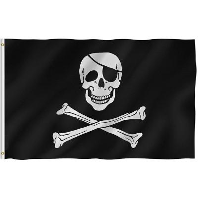 China Waterproof 3x5 ft Jolly Roger Flag Vivid Color and Fade Proof Canvas Header and Double Stitched - Pirate Flags Polyester for sale