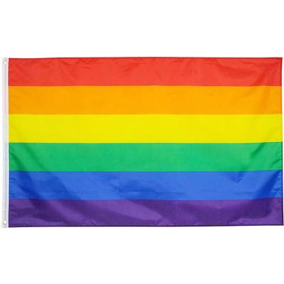 China Large FLYING Lesbian LGBT Pride Flag Gay Pride Gay Pride Rainbow Flag Polyester Fast Flying 3x5ft Rainbow Flag for sale