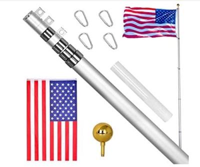 China High Quality Aluminum Alloy Durable Used For Residential Flag Pole Kit The American Flag 20FT Sectional Outdoor Aluminum Flagpole 5 Telescopic for sale