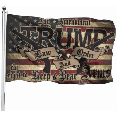 China ALL New Trump Make America Law & Order Great Again 2nd Pratriotic Amendment Guns American Flag 3x5 Feet Trump 2024 Flag for sale