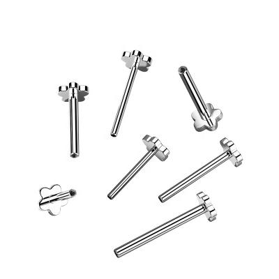 China FASHIONABLE ASTM F136 Titanium Internally Threaded Labret Pin Lip Stud Body Piercing Part Piercing Accessories for sale