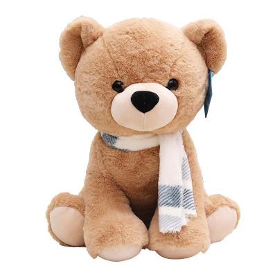 China Soft Plush Q Version Scarf Toy Set Teddy Bear Doll Stuffed Dog Doll Toy One Generation Cute Soft Short Animal Soft Baby for sale