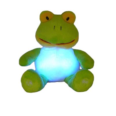 China Bedtime Plush Toys Frog Night Lights Inflate For Baby Sleeping Puppet Frog Plush Toy for sale