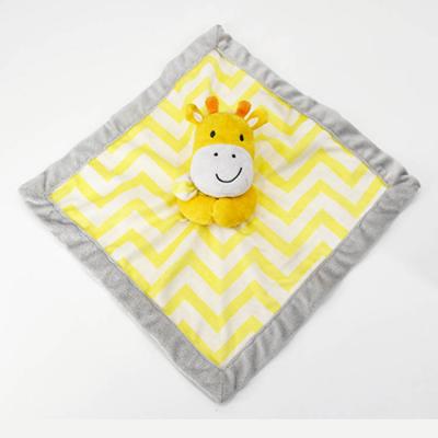 China 100% Viable Safety Cotton Professional Breathable Safety Blanket For Baby Cartoon Baby Comforter Toy Baby Giraffe Blanket for sale