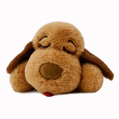 China Viable Dog Plush Toy Warm Soft Puppy Soft Pet Anxiety Accompanies Sleeping Toy for sale