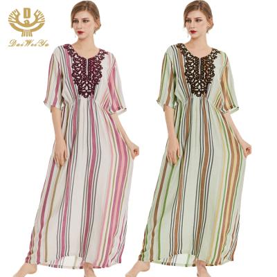 China Crystal Casual Ialamic Kuwait Dubai Long Robe Abaya Muslim Clothing Anti-Static Embroidery for sale