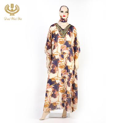 China 2020 Polyester Women New Arrival Clothing Kaftan Abaya Casual Outfits With Bandana for sale