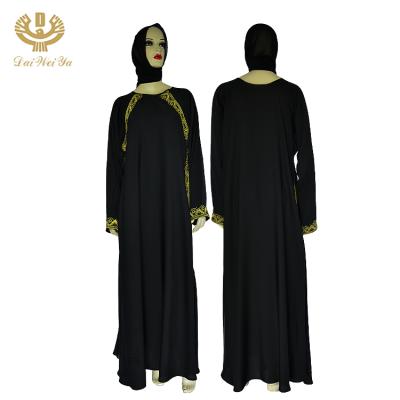 China elegent islamic muslim polyester robe abaya with diamond scarf abaya for sale