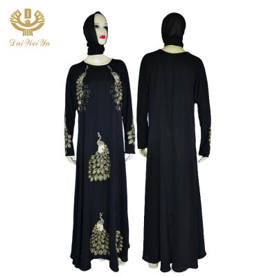 China Polyester Ethiopia Embroidered Pattern Dubai Jalabiya Kaftan Modern Abaya Muslim Dresses With Scarf for sale