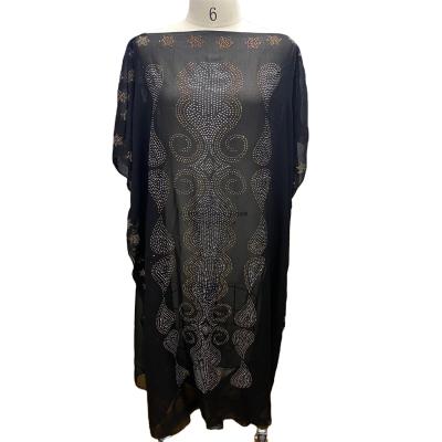 China 2021 Eco-Friendly Plus Size Abaya Clothing Women African Batwing Maxi Dress Front And Back Stone Design for sale